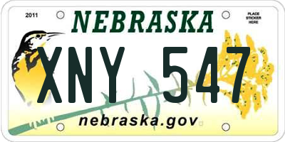 NE license plate XNY547