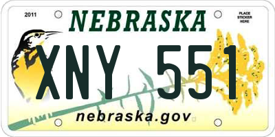 NE license plate XNY551
