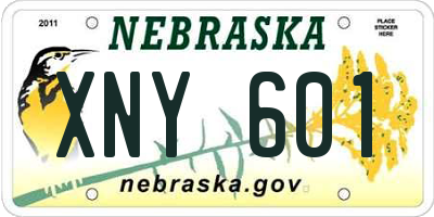 NE license plate XNY601