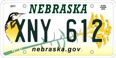 NE license plate XNY612
