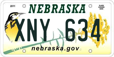 NE license plate XNY634