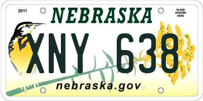 NE license plate XNY638