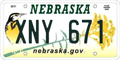 NE license plate XNY671