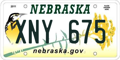NE license plate XNY675