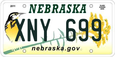 NE license plate XNY699