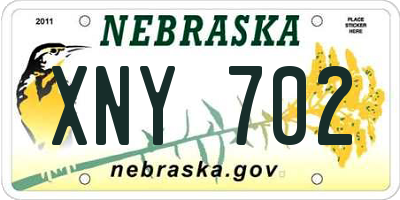 NE license plate XNY702