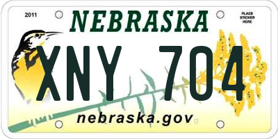 NE license plate XNY704