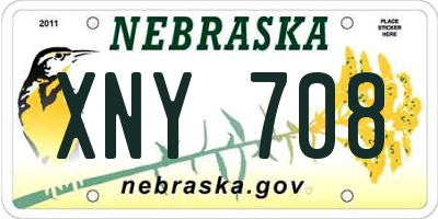 NE license plate XNY708