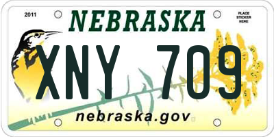 NE license plate XNY709