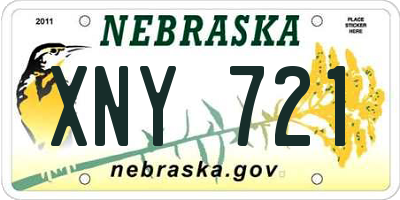 NE license plate XNY721