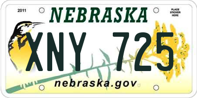 NE license plate XNY725