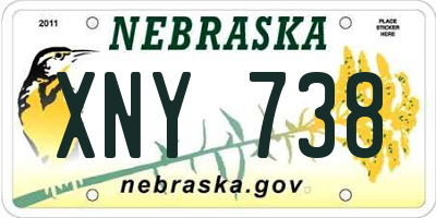 NE license plate XNY738