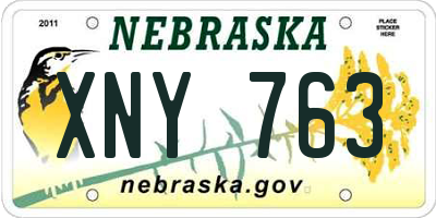 NE license plate XNY763