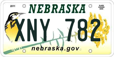 NE license plate XNY782