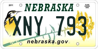 NE license plate XNY793