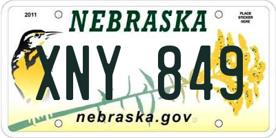 NE license plate XNY849
