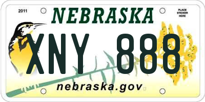 NE license plate XNY888