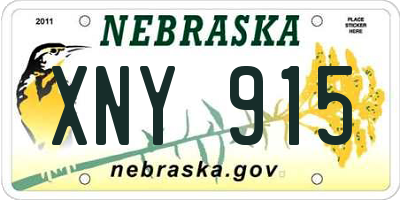 NE license plate XNY915