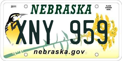 NE license plate XNY959