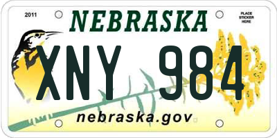 NE license plate XNY984