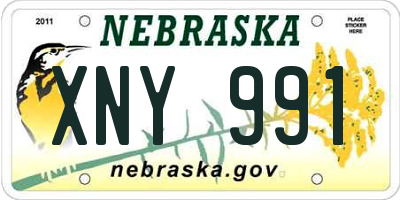 NE license plate XNY991