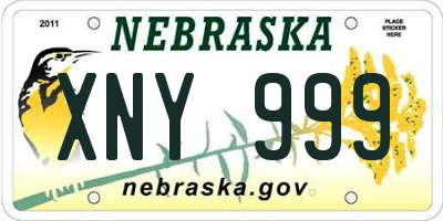 NE license plate XNY999