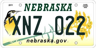 NE license plate XNZ022