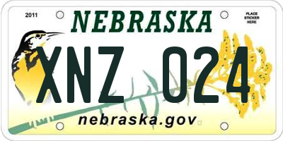 NE license plate XNZ024