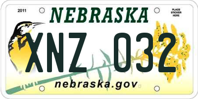 NE license plate XNZ032