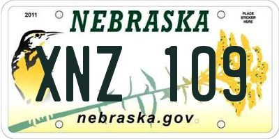 NE license plate XNZ109