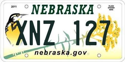 NE license plate XNZ127