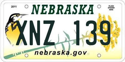 NE license plate XNZ139
