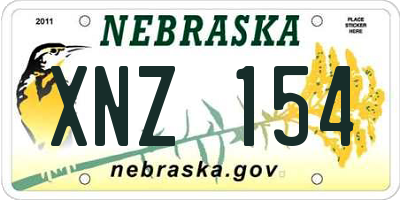 NE license plate XNZ154
