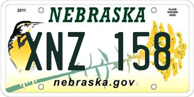 NE license plate XNZ158