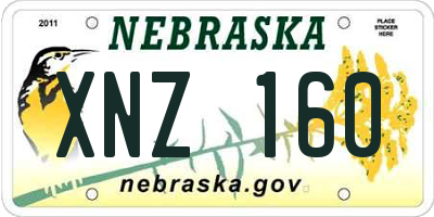 NE license plate XNZ160