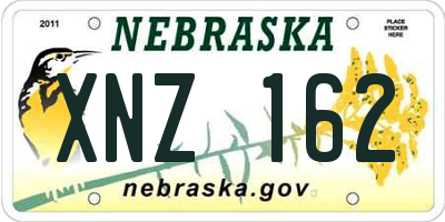 NE license plate XNZ162