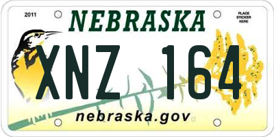 NE license plate XNZ164