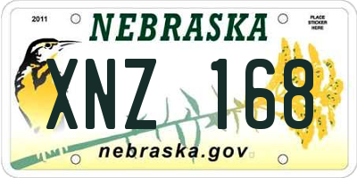 NE license plate XNZ168
