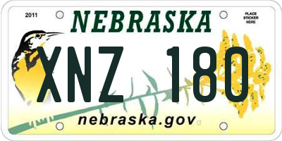 NE license plate XNZ180