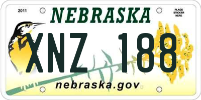 NE license plate XNZ188