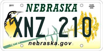 NE license plate XNZ210