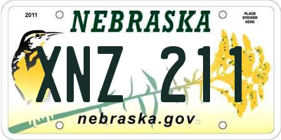 NE license plate XNZ211
