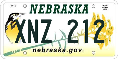 NE license plate XNZ212