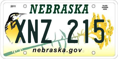 NE license plate XNZ215