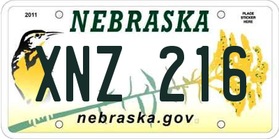 NE license plate XNZ216