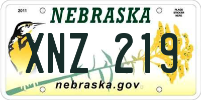 NE license plate XNZ219