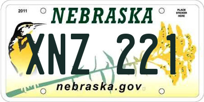 NE license plate XNZ221