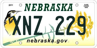 NE license plate XNZ229