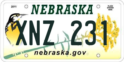 NE license plate XNZ231