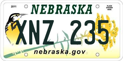 NE license plate XNZ235